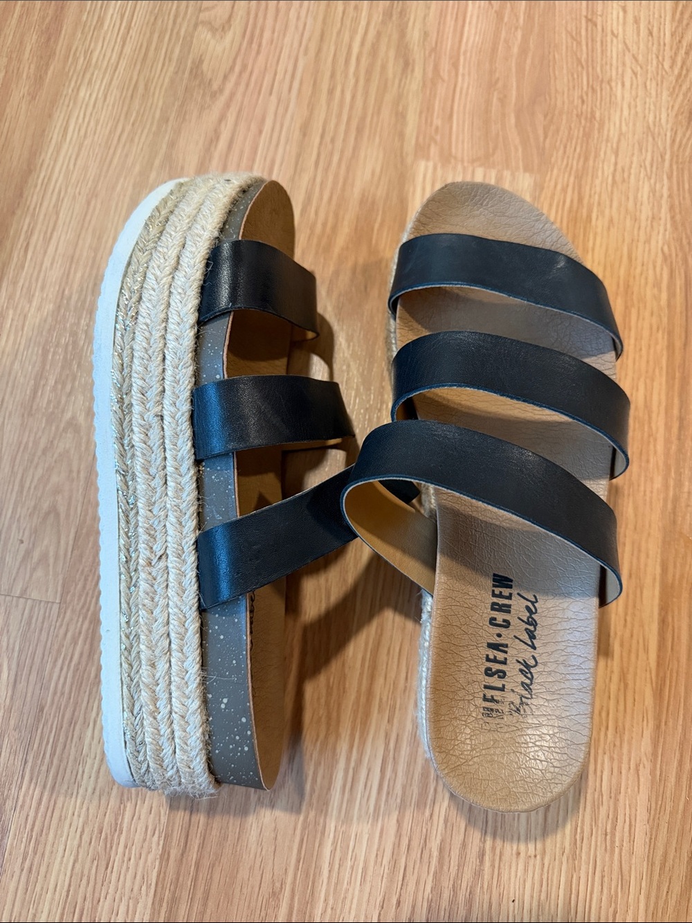 Black strap sandals
